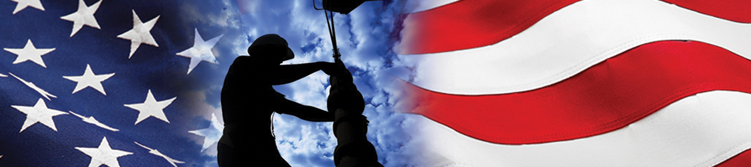 oil field worker with American flag background